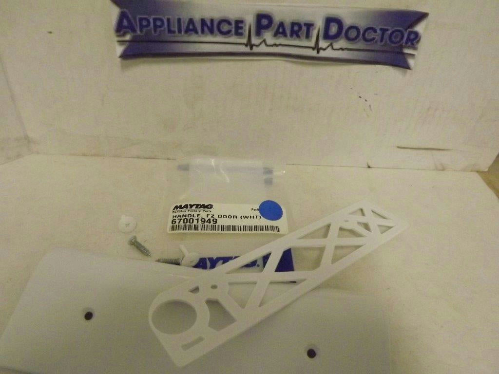 MAYTAG WHIRLPOOL REFRIGERATOR 67001949 FREEZER DOOR HANDLE (WHT) NEW MAYTAG WHIRLPOOL REFRIGERATOR 67001949 FREEZER DOOR HANDLE (WHT) NEW